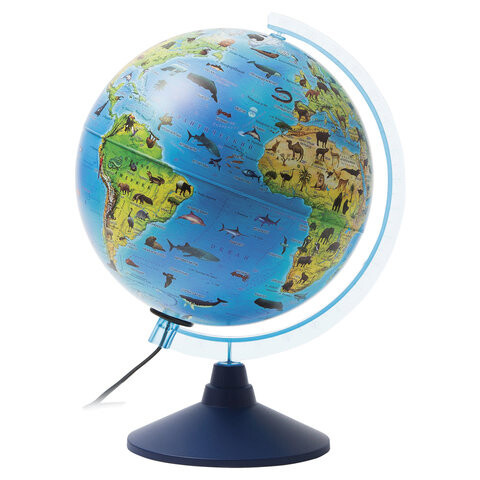 Глобус зоогеографический GLOBEN Классик Евро диаметр 250 мм с подсветкой детский Ке012500270