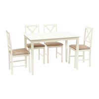 Обеденная группа слоновая кость стол и 4 стула Hudson Dining Set (13692) TetChair