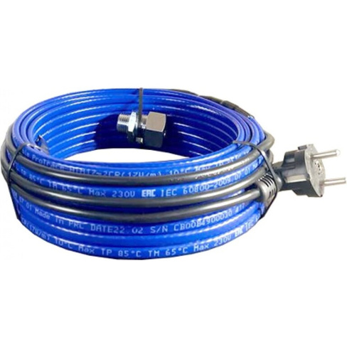 Греющий кабель для установки в трубу Истэк ГКвТ 2м синий