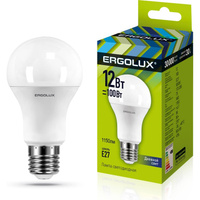 Электрическая светодиодная лампа Ergolux LED-A60-12W-E27-6K ЛОН