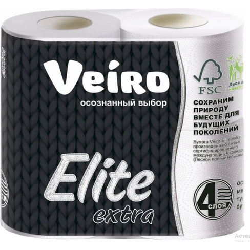 Четырехслойная туалетная бумага VEIRO Linia Classic
