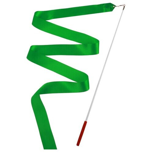 Лента гимнастическая с палочкой, 4 м, цвет зеленый Grace Dance