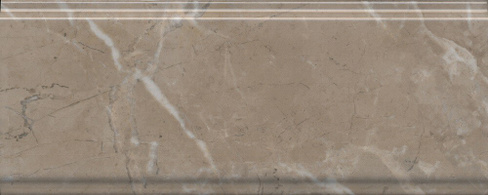 Керамическая плитка Бордюр Серенада бежевый тёмный глянцевый обрезной 30х12