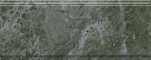 Керамическая плитка Бордюр Серенада зелёный глянцевый обрезной 30х12