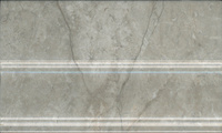Керамическая плитка Плинтус Кантата серый светлый глянцевый 25х515