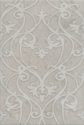 Керамическая плитка Декор Ферони серый матовый 20х30