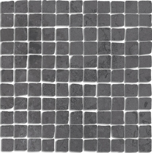 Декор мозаичный Про Лаймстоун Спакко серый тёмный матовый 20х20