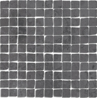 Декор мозаичный Про Лаймстоун Спакко серый тёмный матовый 20х20