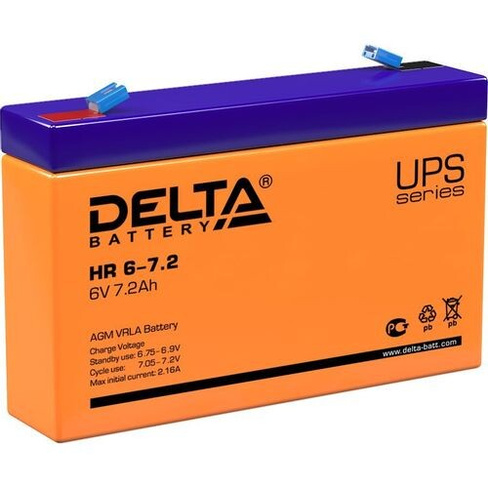 Аккумуляторная батарея для ИБП Delta HR 6-7.2 6В, 7.2Ач