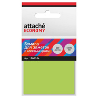 Стикеры Attache Economy 51x51 мм неоновый зеленый (1 блок на 100 листов)