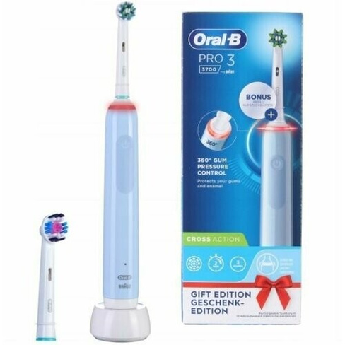 Электрическая зубная щетка Oral B Pro 3 3700 Cross Action с дополнительной насадкой 3D White Oral-B