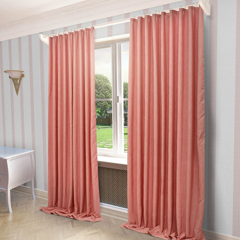 Классические шторы Nicolette цвет: темно-розовый (200х240 см - 1 шт)