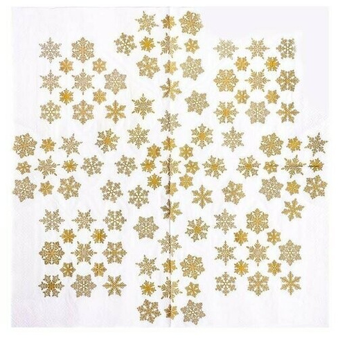 Салфетки бумажные «Золотые снежинки», 33х33 см, набор 20 шт. Страна Карнавалия