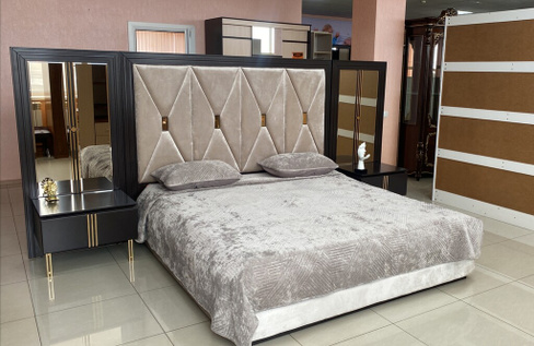 Спальня Капри кровать 1,8 м, шкаф 6 створчатый, цвет шоколад
