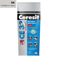 Затирка "Церезит" СЕ 33/2 для швов 2-5 мм. серебристо-серая 2 кг.
