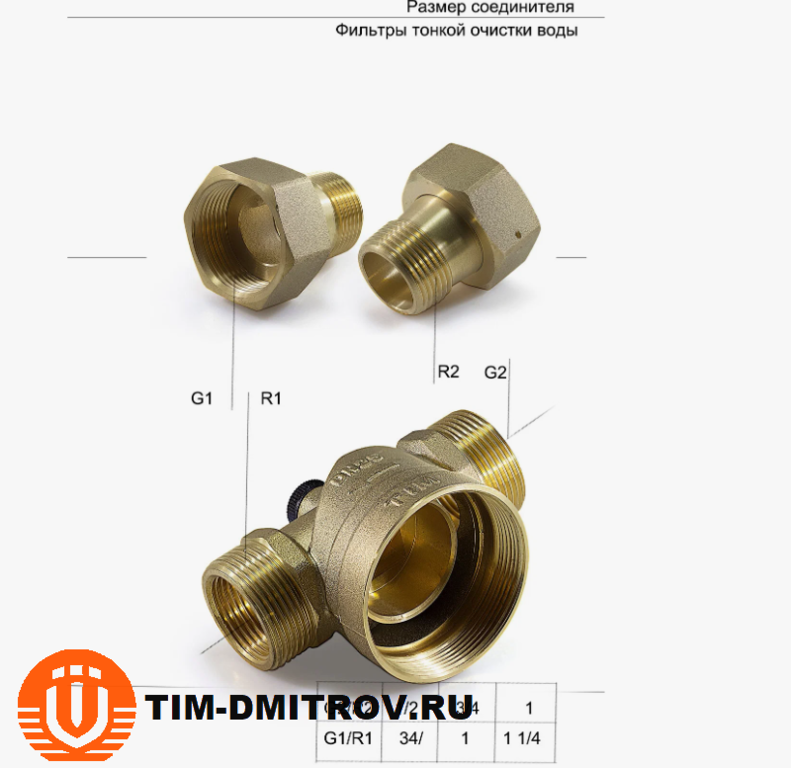 Фильтр механической очистки TIM JH-2007 муфтовый (НР/НР) 3/4", латунь ...