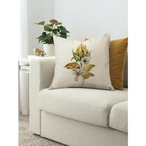 Подушка декоративная на диван Цветы и растения №11 CUSTOMDESIGN