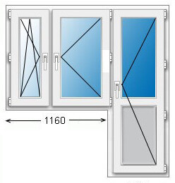 Балконный блок ПВХ 1830x2160