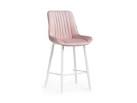 Седа велюр розовый / белый Барный стул Woodville