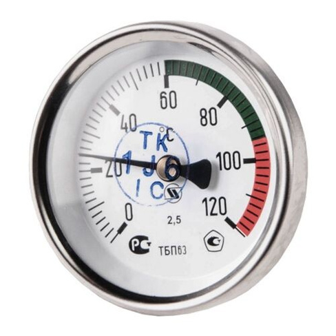Термометр биметаллический накладной ТБП Т 63 50 120C