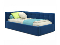 Односпальная кровать-тахта Colibri 800 синяя с подъемным механизмом Попов
