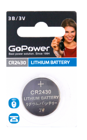 Элемент питания CR 2430 GoPower BL-1