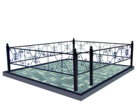 Оградка на могилу металлическая № 1 с калиткой 3х2,5 м