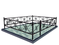 Оградка на могилу металлическая № 3 с калиткой 3х2,5 м