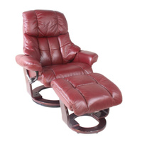 Кресло реклайнер Relax LUX 7438W кожа-бордо