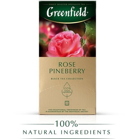 Чай черный Greenfield Rose Pineberry в пакетиках, 25 пак.