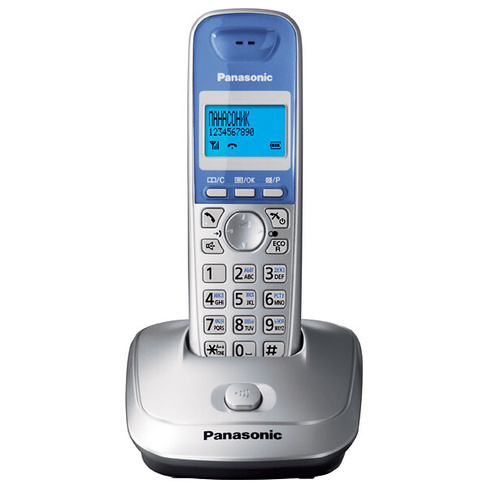 Радиотелефон Dect Panasonic KX-TG2511RUS, серебристый/голубой
