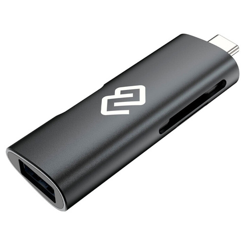 Кард-ридер внешний USB Type-C Digma CR-СU2522-G, серый