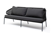 Диван трехместный из роупа Милан темно-серый 4sis Трехместный диван из роупа Милан темно-серый