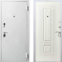 Белая металлическая дверь с МДФ "Барон"